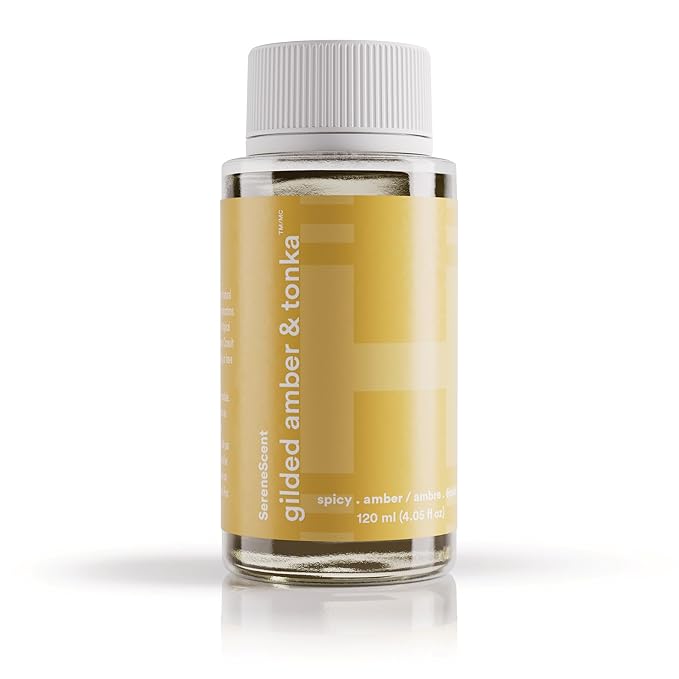 SereneScent Waterless Diffuser Oil Refill — Gilded Amber & Tonka (120ml). Warm & Luxurious Home Fragrance., product image