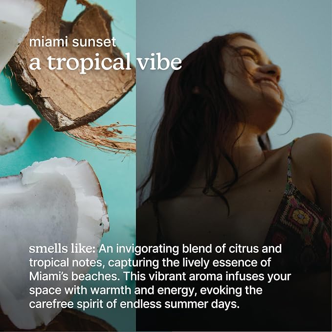 SereneScent Waterless Diffuser Oil Refill — Miami Sunset (120ml). Bright & Tropical Home Fragrance., alternate product view 2