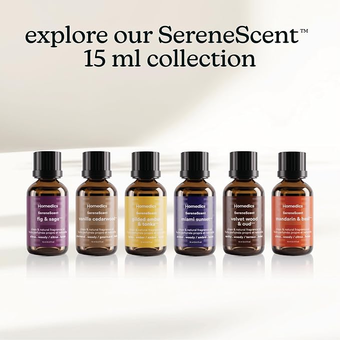 SereneScent Waterless Diffuser Oil Refill — Velvet Wood & Oud (15ml). Compatible with Compact SereneScent Diffusers.