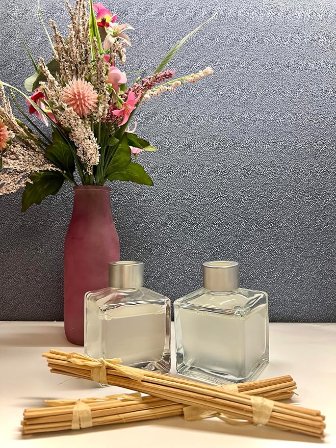 Set of 2 Fragranced Reed Diffuser Oil Set Cranberry Mandarin 2.9oz Each. Ideal Gift for Weddings, Spa, Reiki, Meditation