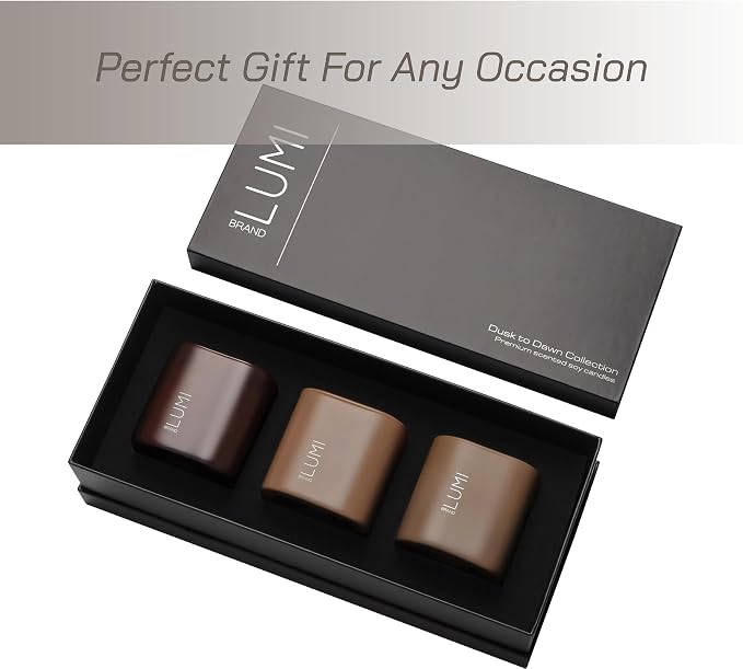 Set of 3 Scented Soy Candles Gift Set | Dusk to Dawn Collection - Canadian Cedar, alternate product view 6