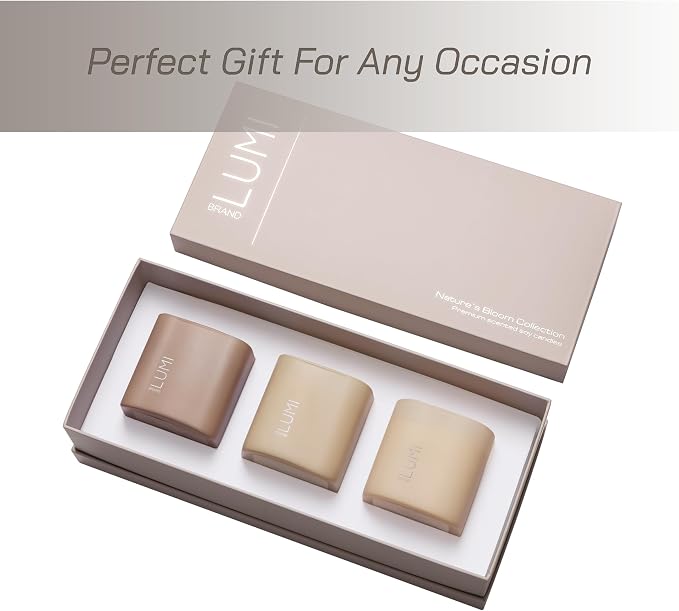 Set of 3 Scented Soy Candles Gift Set | Nature's Bloom Collection - Gardenia, alternate product view 6