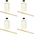Set of 4 Vanilla Almond Reed Diffuser Refill Oil, 200ml Each - Ideal for Bathroom Decor, Enhance Home Decor, product image