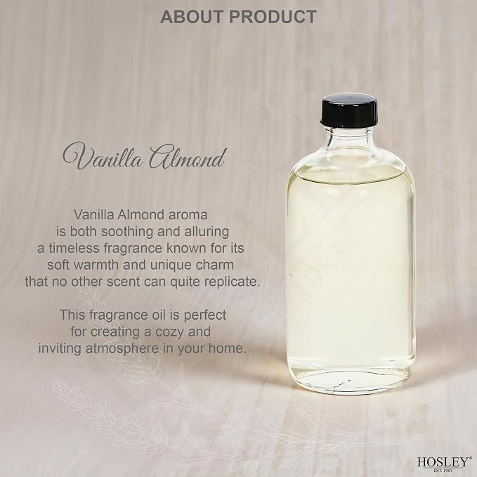 Set of 4 Vanilla Almond Reed Diffuser Refill Oil, 200ml Each - Ideal for Bathroom Decor, Enhance Home Decor, alternate