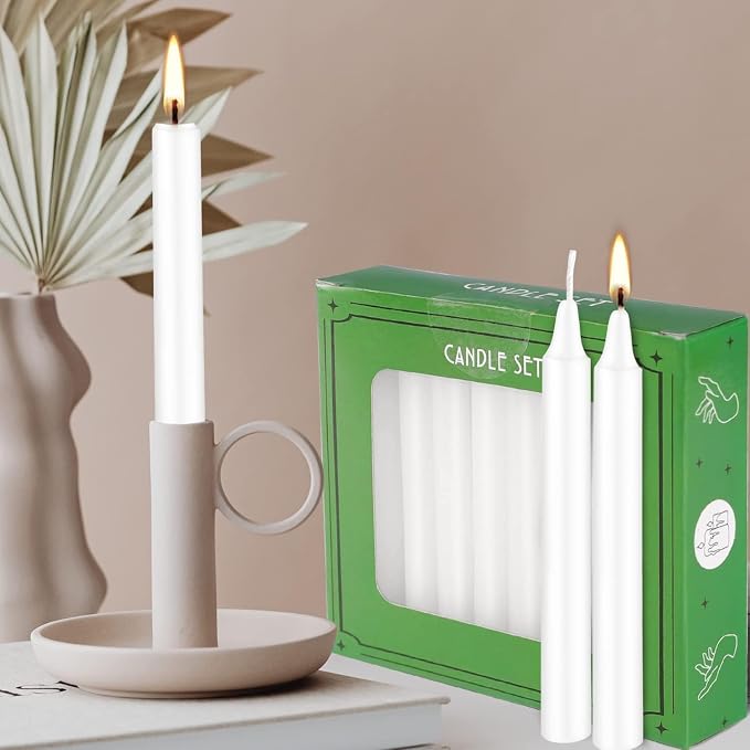 Set of 40 White Candles Mini Unscented Taper Candles for Christmas,Household, Wedding, Rituals, Prayer, Birthdays