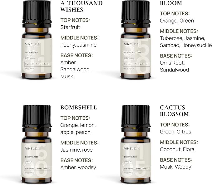 [Set of 8] Feminine Scents for Candle Making, Made in USA Candle Fragrance Oil, Soap Making Essential Oils, Diffuser Oil