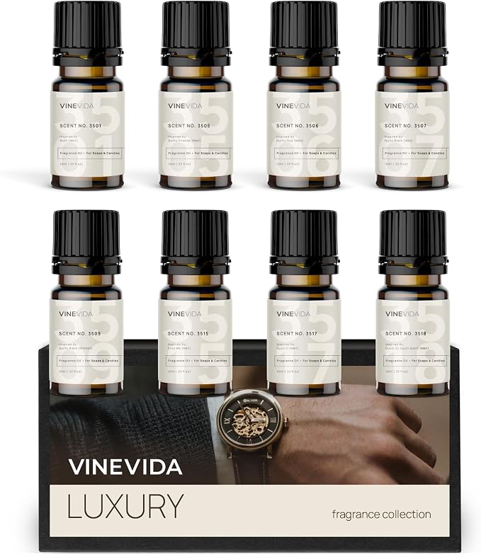 [Set of 8] Luxury Scents for Candle Making, Made in USA Candle Fragrance Oil, Soap Making Essential Oils, Diffuser Oil
