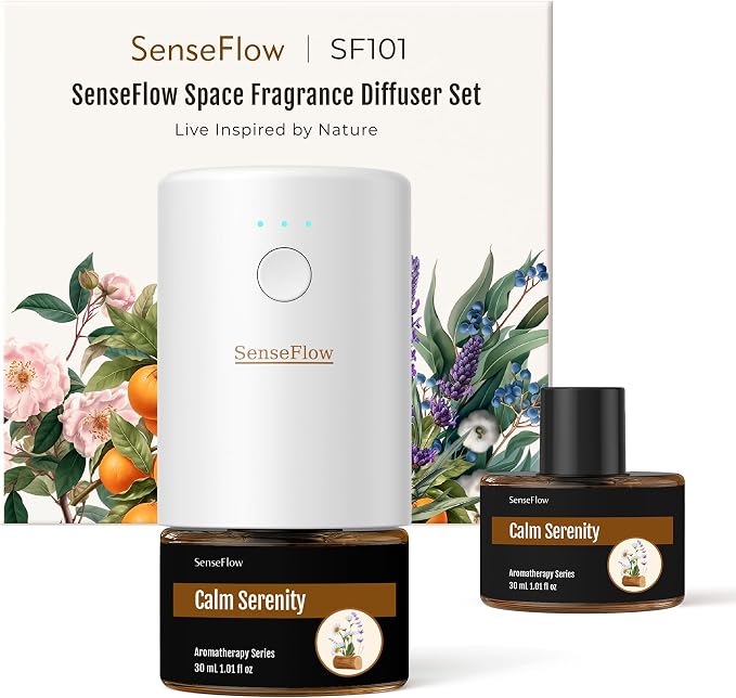 SF101 Pro Waterless Essential Oil Diffuser, Aromatherapy Diffuser for Home, Plug in Air Freshener, 120-Day Natural Aroma