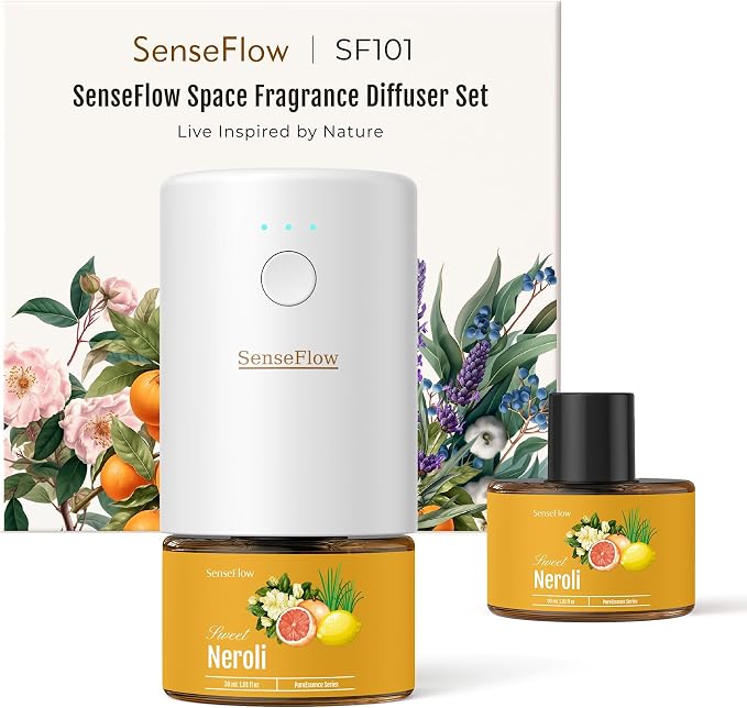 SF101 Pro Waterless Essential Oil Diffuser, Aromatherapy Diffuser for Home, Plug in Air Freshener, 120-Day Natural Aroma