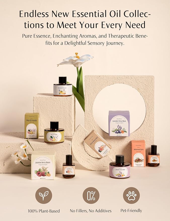 SF101 Pro Waterless Essential Oil Diffuser, Plug in Aromatherapy Diffuser & made from natural materials air Freshener