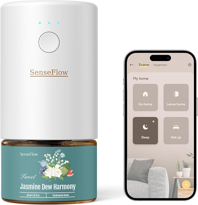 SF101S Pro Smart Waterless Essential Oil Diffuser, Aromatherapy Diffuser for Home, Plug in Air Freshener, 120-Day Natural