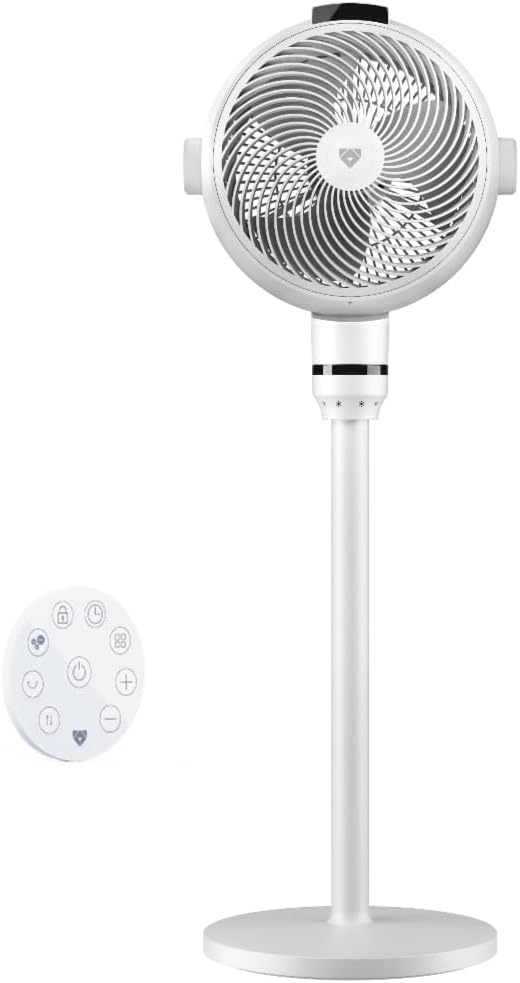 SF3 Smart Pedestal Fan Air Circulator with Temperature Sensor Remote/Touch Control, 22dB Ultra Quiet, Negative Ion