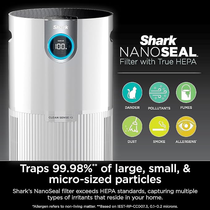 SHARK UA205 Nanoseal HEPA Air Purifier MAX with Clean Sense, Covers 1350 Sq Ft, XL Room, Captures Dust & Allergens, alternate