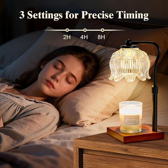 Shevvi Candle Warmer Lamp with Timer, Dimmable Candle Warmer for Jar Candles, Gifts for Women Mom, Height, alternate view 5