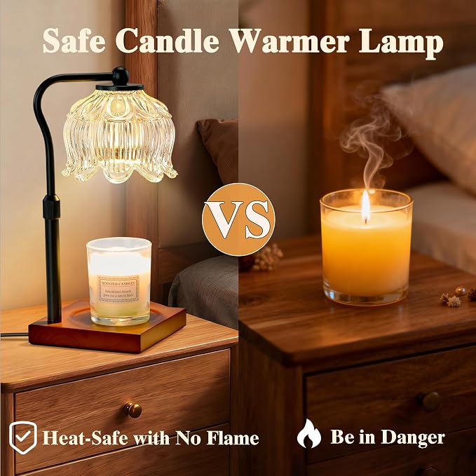 Shevvi Candle Warmer Lamp with Timer, Dimmable Candle Warmer for Jar Candles, Gifts for Women Mom, Height, alternate view 6