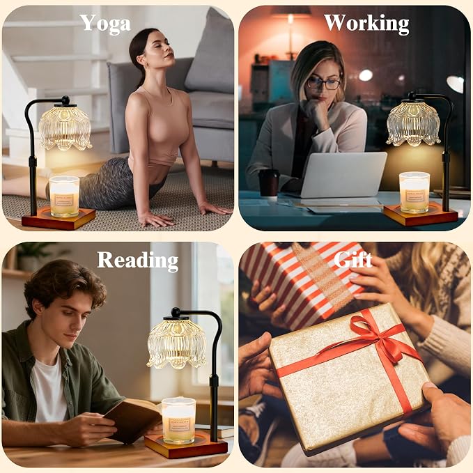 Shevvi Candle Warmer Lamp with Timer, Dimmable Candle Warmer for Jar Candles, Gifts for Women Mom, Height, alternate view 7