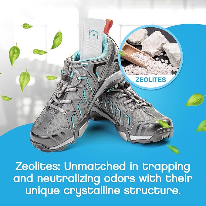 Shoe Deodorizer 4-Pack (8 Count) - Odor Eliminator, Air Freshener, Smell Absorber, Scent Remover for Shoes, Gym Bags