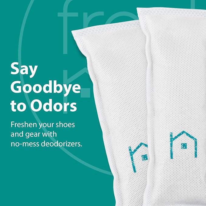 Shoe Deodorizer 4-Pack (8 Count) - Odor Eliminator, Air Freshener, Smell Absorber, Scent Remover for Shoes, Gym Bags
