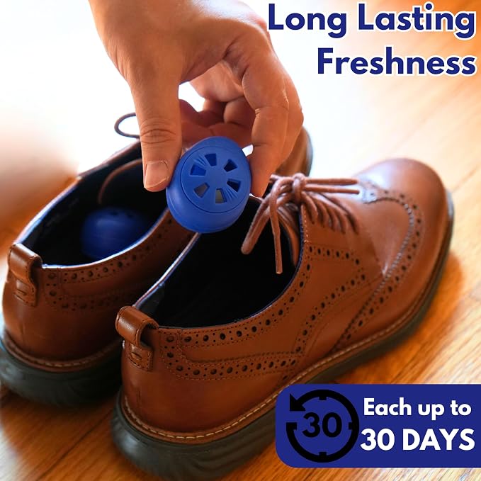 Shoe Deodorizer Balls 12 Ct, Ocean Scent, Odor Remover Balls for Sneakers, Gym Bags, Lockers, Closets, Hampers, alternate