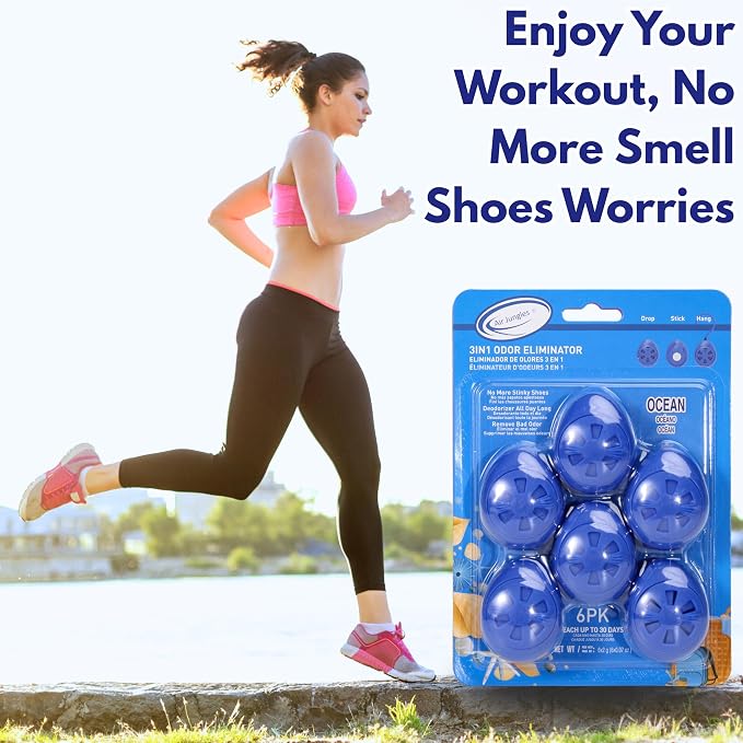 Shoe Deodorizer Balls 12 Ct, Ocean Scent, Odor Remover Balls for Sneakers, Gym Bags, Lockers, Closets, Hampers, alternate