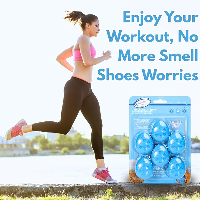 Shoe Deodorizer Balls 6 Ct, Fresh Linen Scent, Odor Remover Balls for Sneakers, Gym Bags, Lockers, and Drawers, alternate