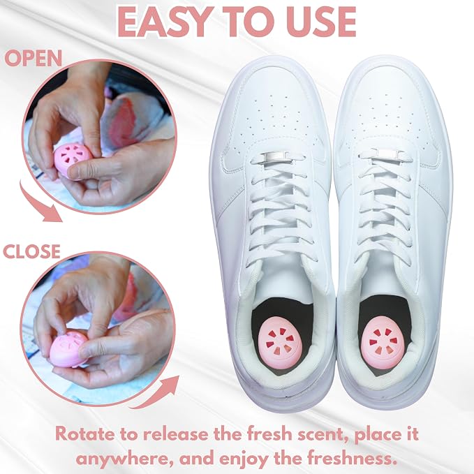 Shoe Deodorizer Balls 6 Ct, Honey Peach Scent, Odor Remover Balls for Sneakers, Gym Bags, Lockers, Closets, alternate view 3