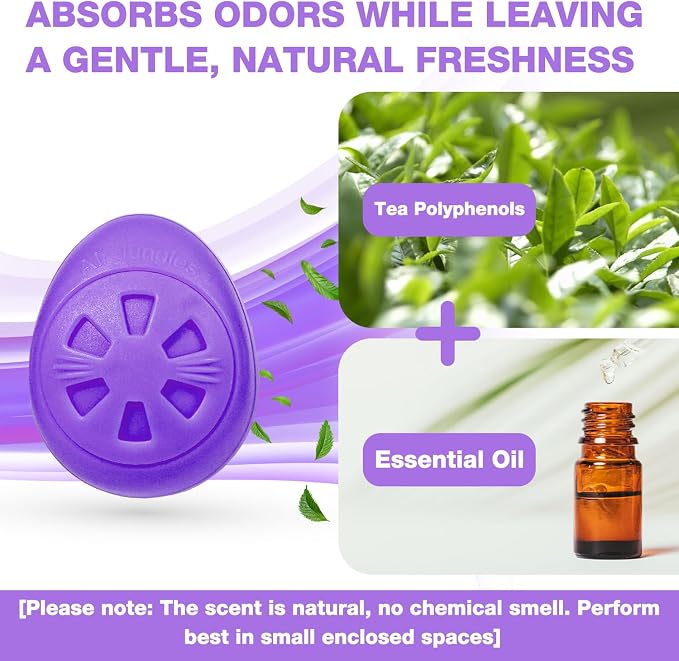 Shoe Deodorizer Balls 6 Ct, Lavender Scent, Odor Remover Balls for Sneakers, Gym Bags, Lockers, Closets, Hampers, and