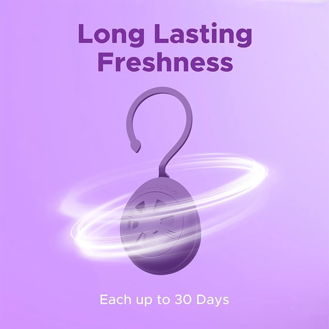 Shoe Deodorizer Balls 6 Ct, Lavender Scent, Odor Remover Balls for Sneakers, Gym Bags, Lockers, Closets, Hampers, and
