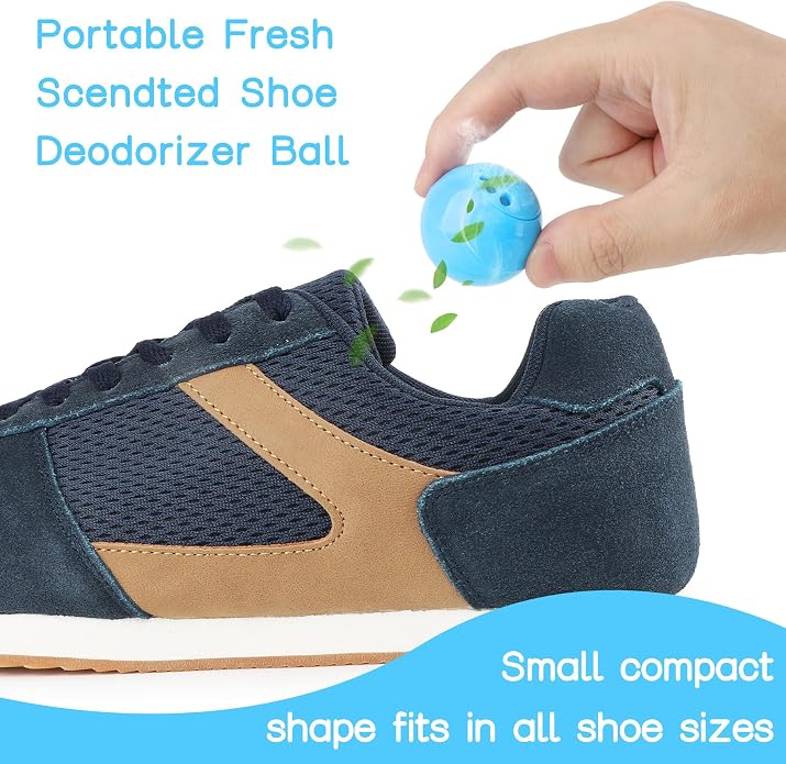 Shoe Deodorizer Balls (6 Pack) – Odor Eaters for Sneaker | Odor Eliminator Air Freshener for Closet, Locker, Gym Bag