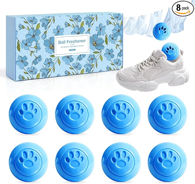 Shoe Deodorizer Balls, 8 Pack Linen Scent Sneaker Deodorizer Balls, Odor Eliminator for Smell Shoes Boots, Long Lasting Shoe