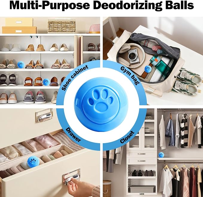 Shoe Deodorizer Balls, 8 Pack Linen Scent Sneaker Deodorizer Balls, Odor Eliminator for Smell Shoes Boots, Long Lasting Shoe