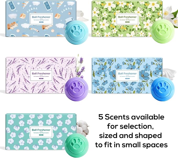 Shoe Deodorizer Balls, 8 Pack Linen Scent Sneaker Deodorizer Balls, Odor Eliminator for Smell Shoes Boots, Long Lasting Shoe