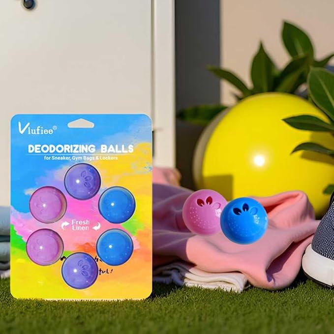 Shoe Deodorizer Balls for Sneaker, Fresh Linen Scent, Essential Oil Sneaker Deodorizer Ball, Small Spaces Odor Eliminator Air