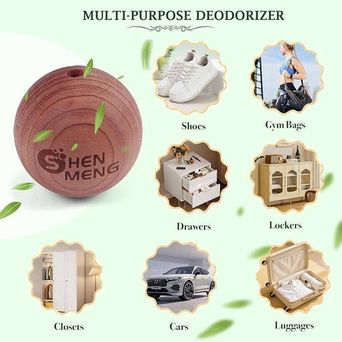 Shoe Deodorizer Balls, Sneaker Balls with Natural Woody Scent, 6pcs Odor-Fighting Shoe Freshener Balls, alternate product