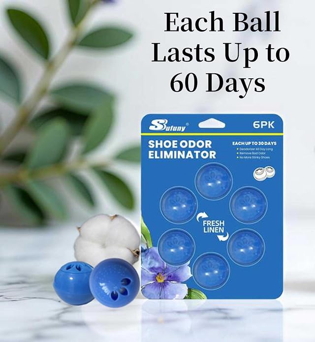 Shoe Deodorizer Balls Sneaker Deodorizers Balls Odor Eliminating for Shoes 6 Packs 0 Count, alternate product view 3