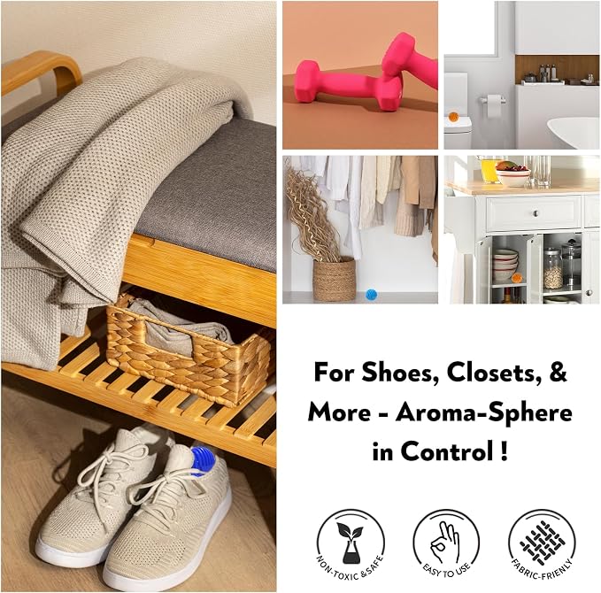 Shoe Deodorizer Balls, Sneaker Odor Eliminator, Long-Lasting Air Freshener for Cloest Car Lockers Drawer Gym Bags, alternate