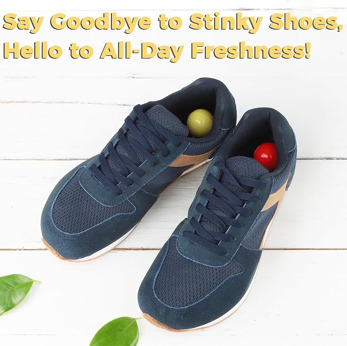 Shoe Deodorizer Balls Strong, Odor Eliminator for Sneaker Gym Bag Closet Locker, Work Boot Drawer Freshener, Unpleasant Smell