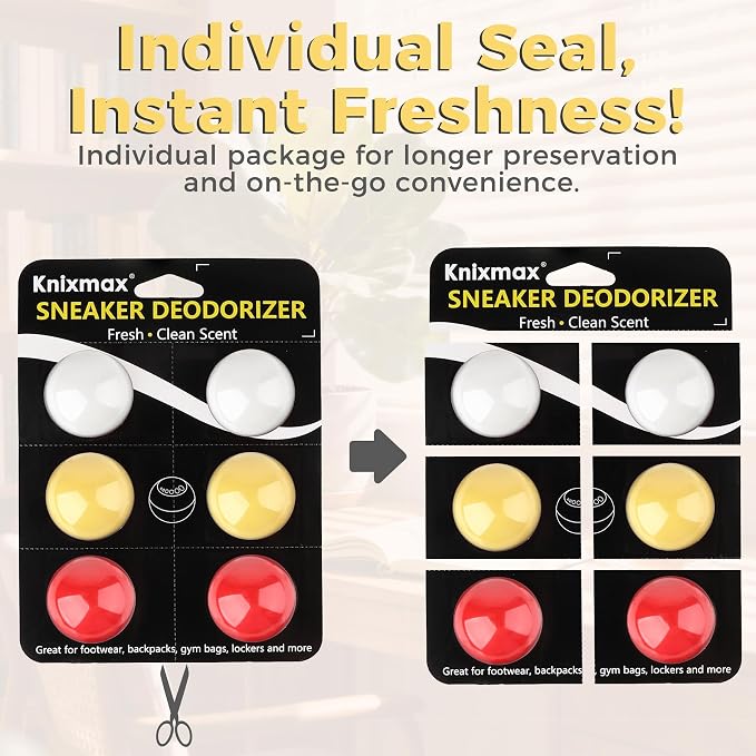 Shoe Deodorizer Balls Strong, Odor Eliminator for Sneaker Gym Bag Closet Locker, Work Boot Drawer Freshener, Unpleasant Smell