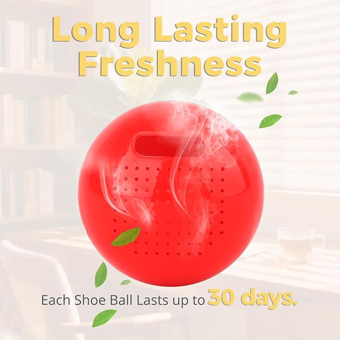 Shoe Deodorizer Balls Strong, Odor Eliminator for Sneaker Gym Bag Closet Locker, Work Boot Drawer Freshener, Unpleasant Smell