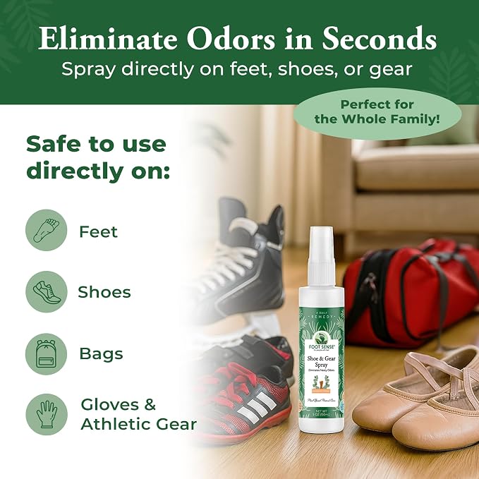 Shoe Deodorizer & Foot Spray – Natural Foot & Shoe Odor Eliminator for Smelly Feet, Shoes & Sports Gear, alternate product