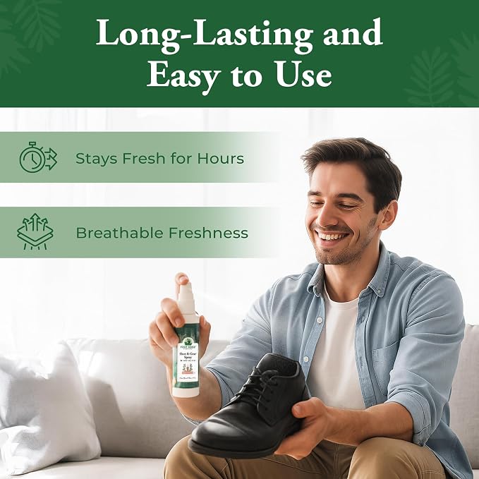 Shoe Deodorizer & Foot Spray – Natural Foot & Shoe Odor Eliminator for Smelly Feet, Shoes & Sports Gear, alternate product