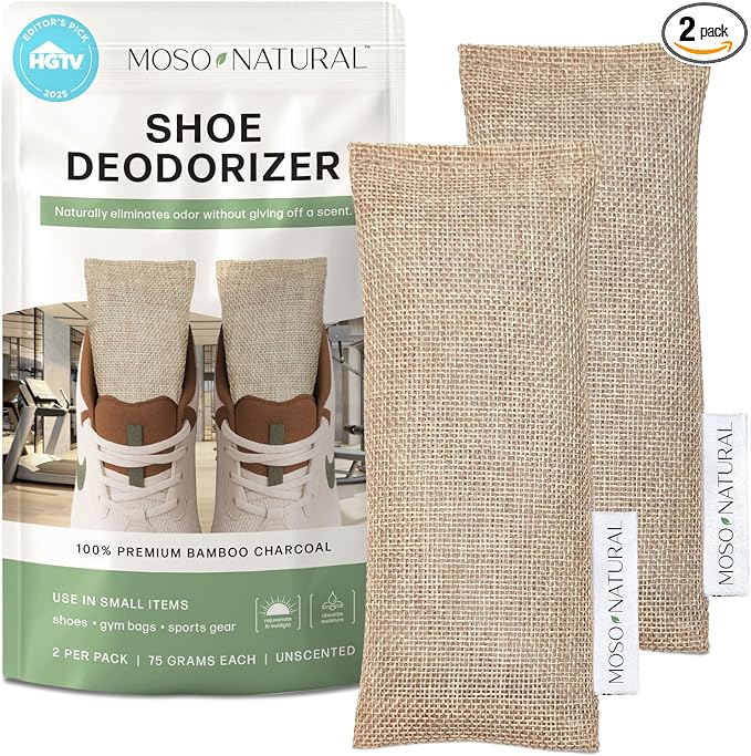 Shoe Deodorizer Inserts, HGTV Editor's Pick, Reusable Charcoal Odor Absorber for Shoes, Gym Bags, Sports Gear., product image