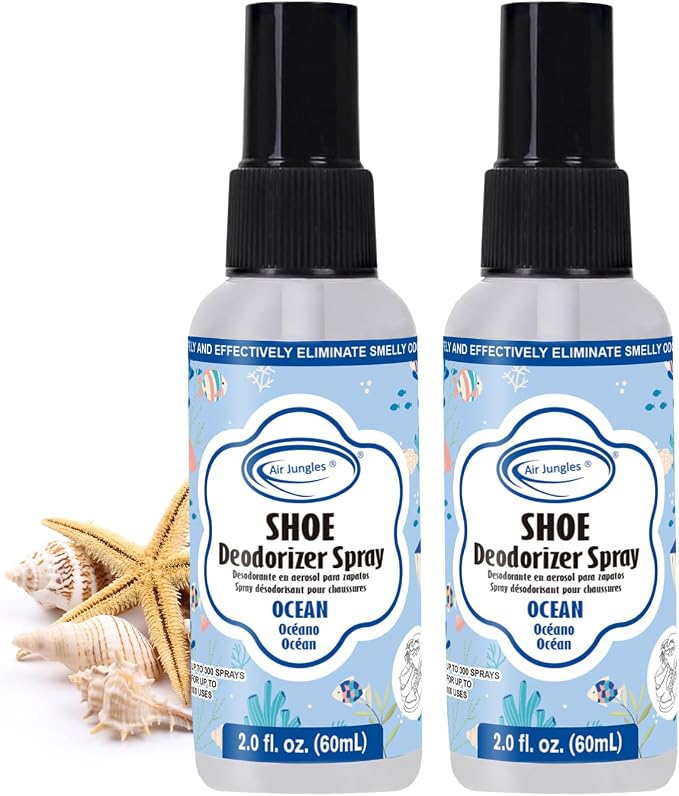 Shoe Deodorizer Spray Travel-size, Ocnet Scent- 2 fl oz (Pack of 2) Up to 300 Spray Each, Odor Eliminator for Sneaker, Boot