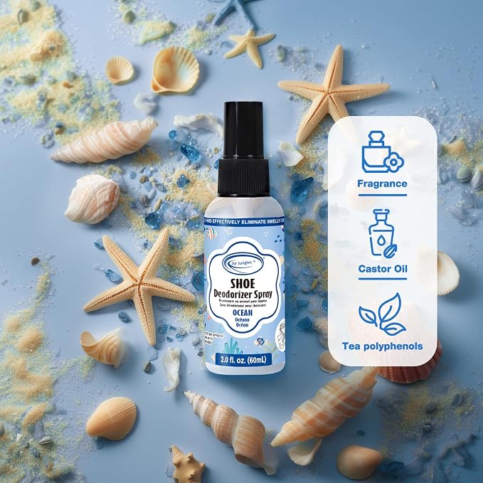 Shoe Deodorizer Spray Travel-size, Ocnet Scent- 2 fl oz (Pack of 2) Up to 300 Spray Each, Odor Eliminator for Sneaker, Boot