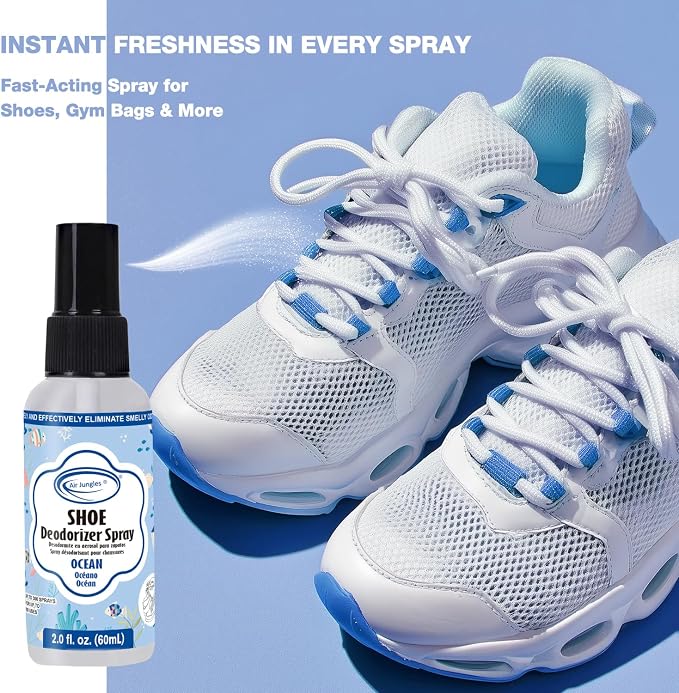 Shoe Deodorizer Spray Travel-size, Ocnet Scent- 2 fl oz (Pack of 2) Up to 300 Spray Each, Odor Eliminator for Sneaker, Boot