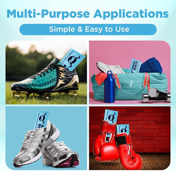 Shoe Ninja Shoe Deodorizer - Shoe Odor Elimination with Activated Charcoal, Versatile and Reusable Shoe Smell Remover