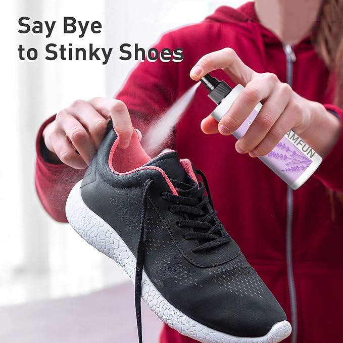 Shoe Odor Eliminator, Deodorant Spray for Stinky Sneakers or Smelly Feet, Natural Shoe Deodorizer and Foot Deodorant Fight