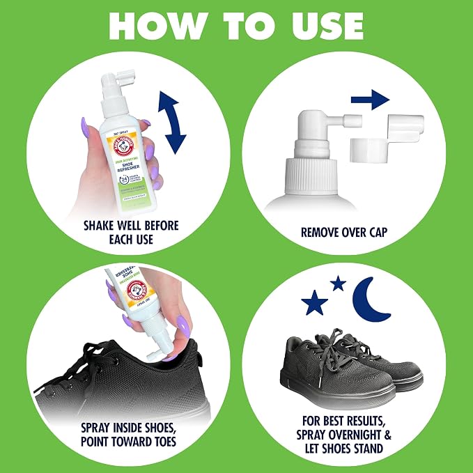 Shoe Refresher Spray, Odor Eliminator for Sneakers, 24 Odor & Wetness Control, Aerosol-Free Shoe Deodorizer Spray, alternate
