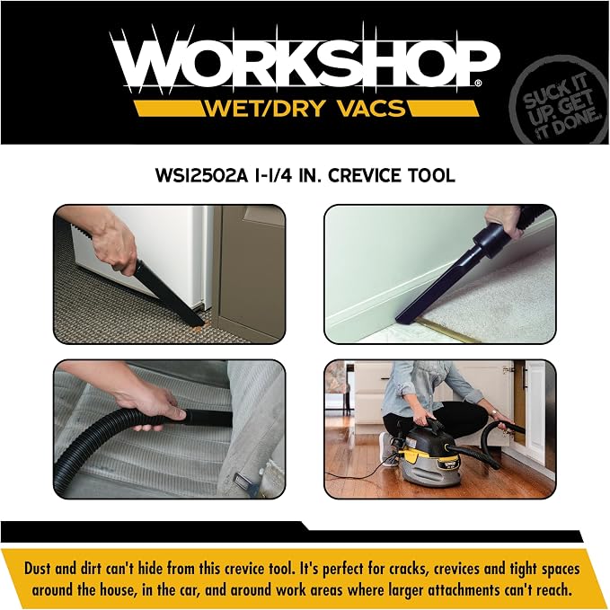 Shop Vacuum Accessories WS12502A Crevice Tool Attachment for Wet Dry Vacuum Cleaners, Fits 1-1/4-inch Extension, alternate