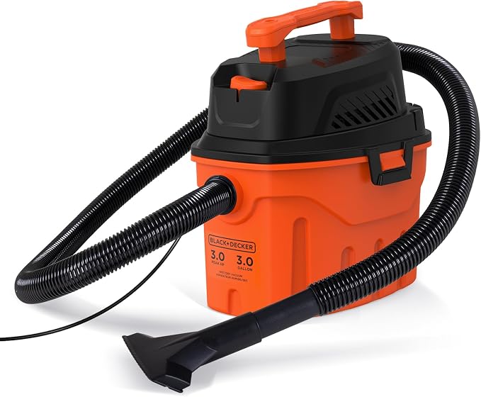 Shop Vacuum Wet and Dry, 3 Gallon 3.0 Peak HP, 3-in-1 Portable Corded with Accessories, Vacuum Cleaner for Home, Pet